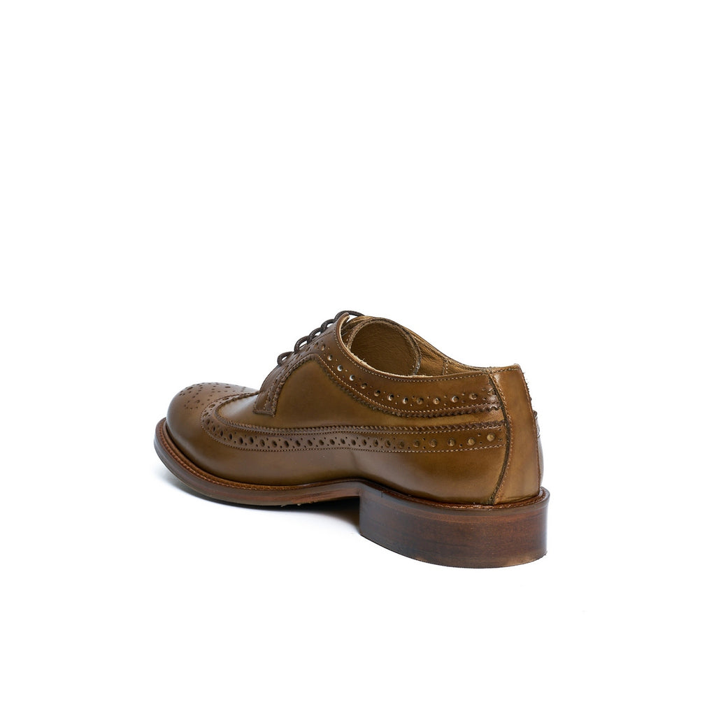 Long Wingtip Derby Shoes - Khaki - Women