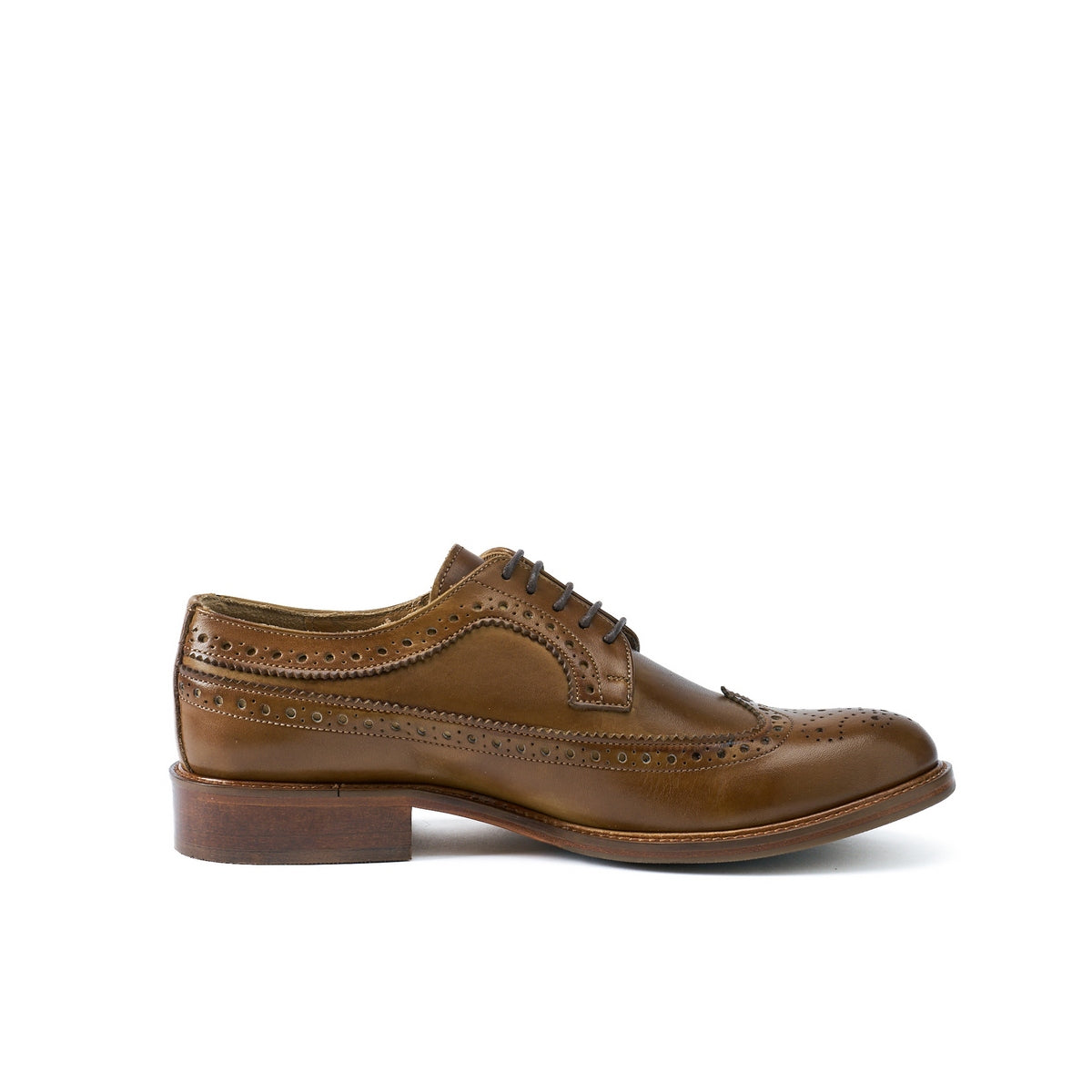 Long Wingtip Derby Shoes - Khaki - Women