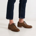Long Wingtip Derby Shoes - Khaki - Women