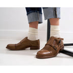 Cap Toe Monk Strap - Khaki - Women