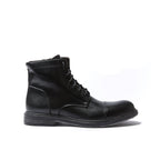 Derby Ankle Boots With Straight Toe Cap - Black - Men