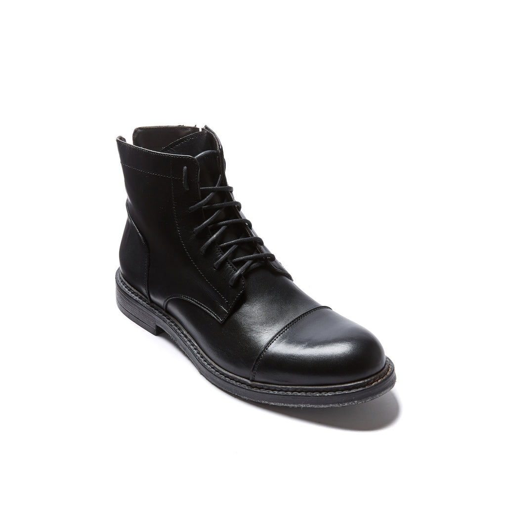 Bottines Derby À Bout Droit - Noir - Homme