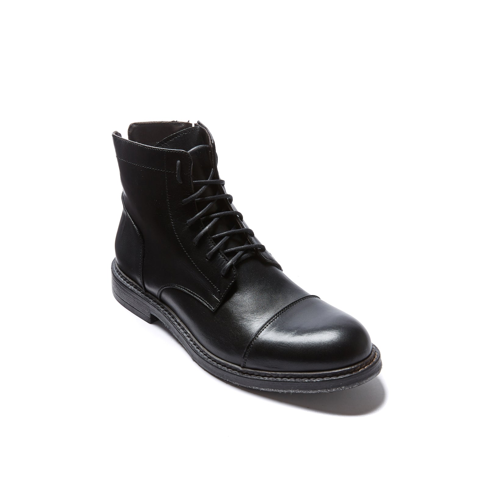 Bottines Derby À Bout Droit - Noir - Homme