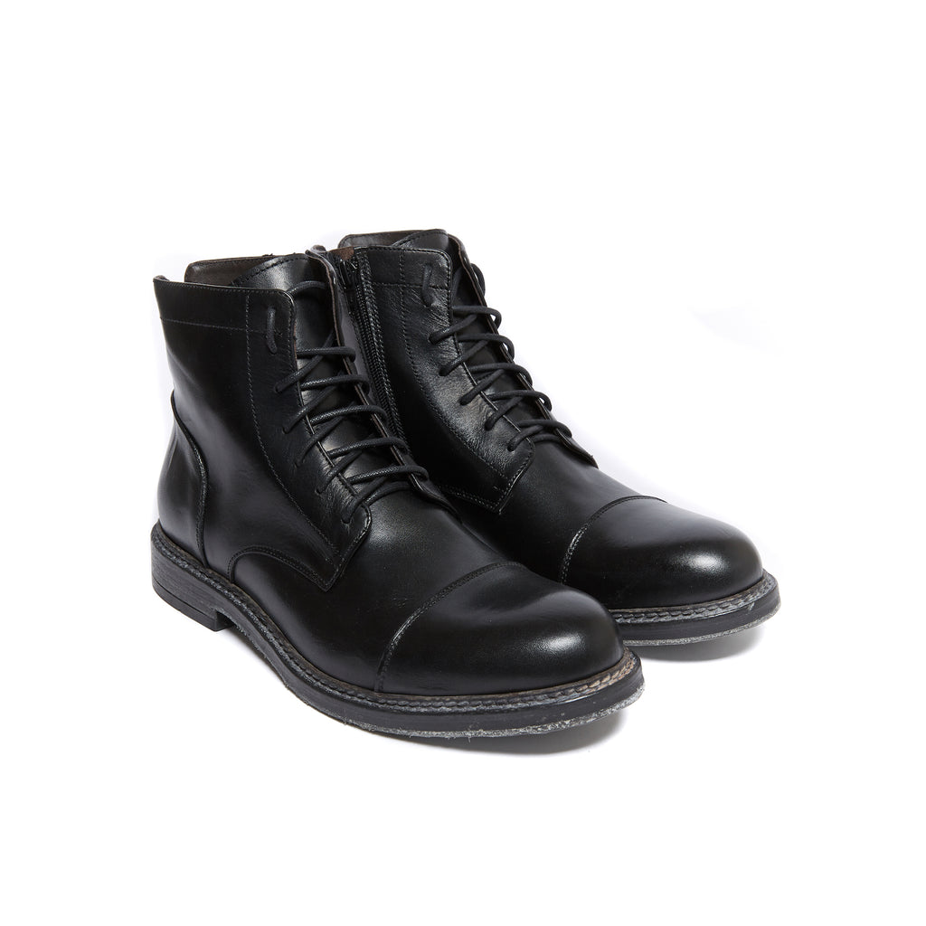 Bottines Derby À Bout Droit - Noir - Homme