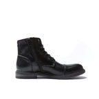 Derby Ankle Boots With Straight Toe Cap - Black - Men