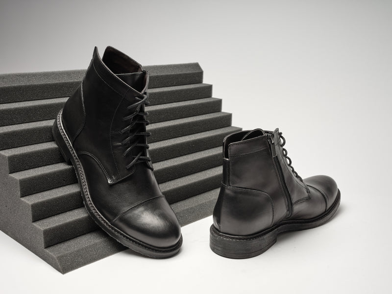 Bottines Derby À Cap Droite - Noir - Homme