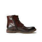 Bottines Derby À Bout Droit - Marron Acajou - Homme