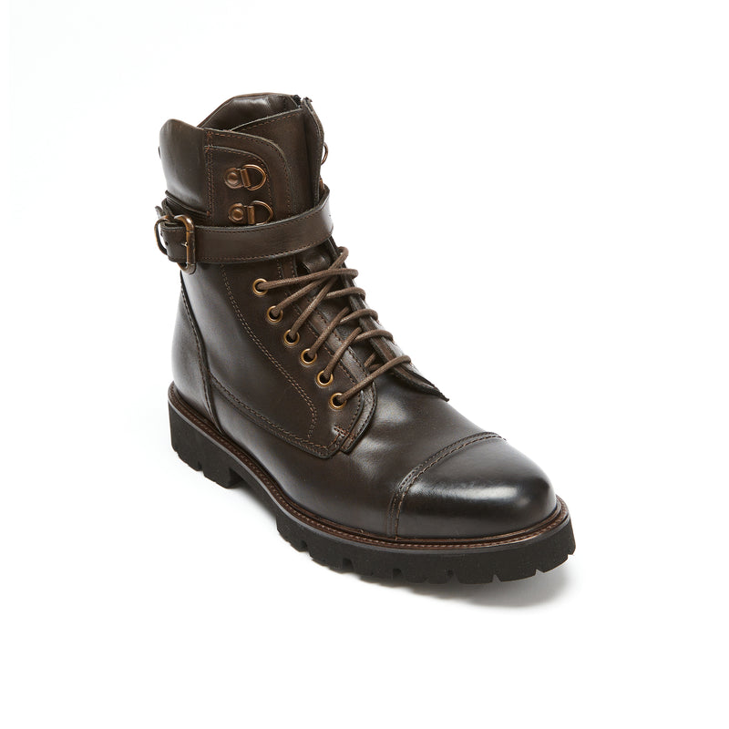 Bottines À Pointe Blanche - Marron Foncé - Homme