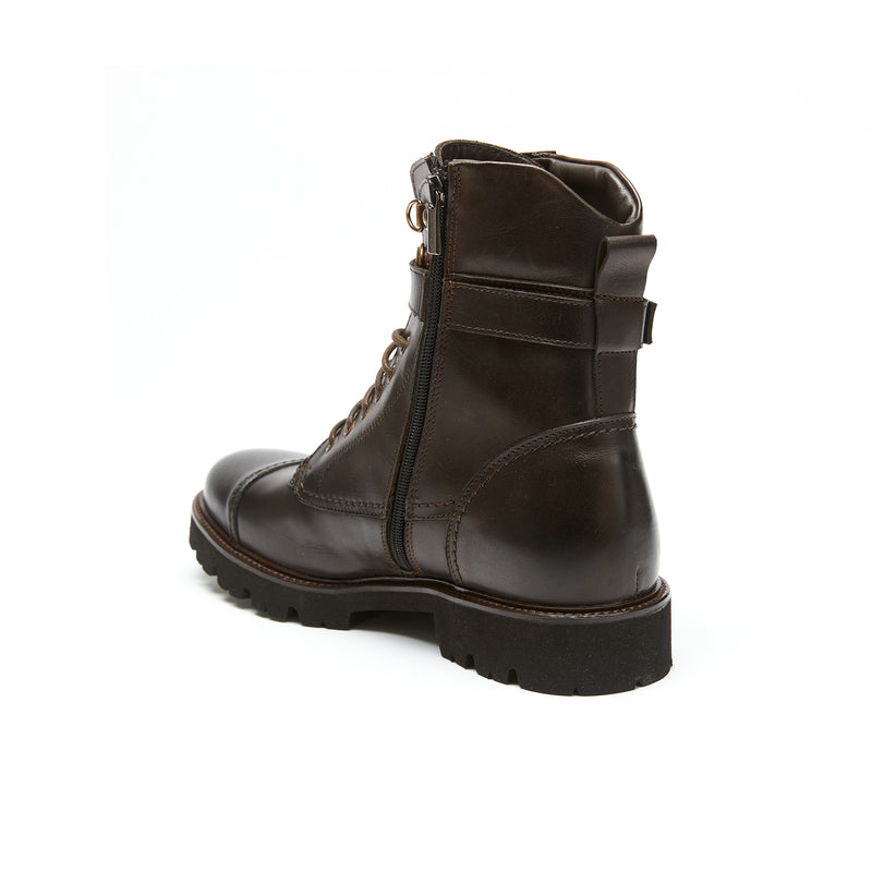 Bottines À Pointe Blanche - Marron Foncé - Homme