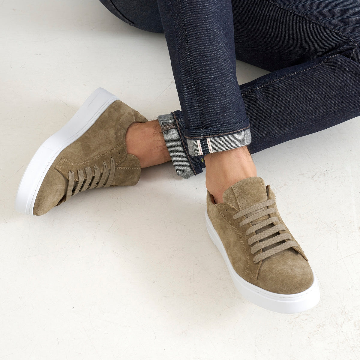 Baskets À Lacets Classique - Taupe - Homme