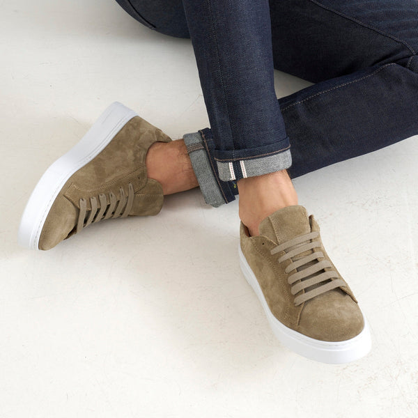 Classic Lace-Up Trainers - Taupe - Men