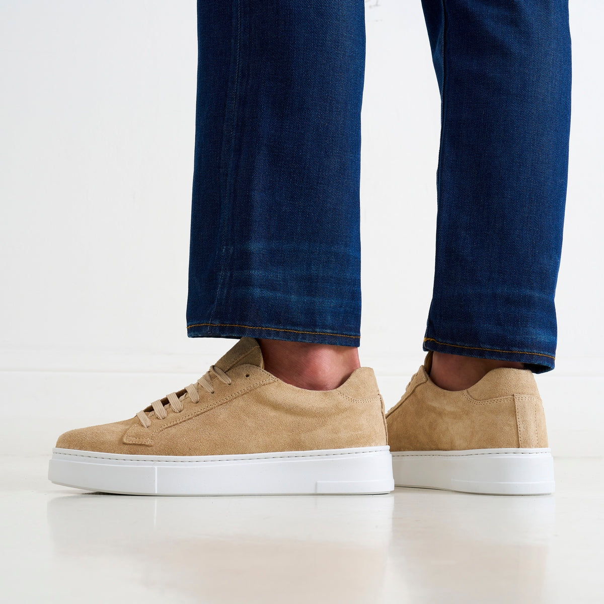 Klassiske Sneakers Med Snørebånd - Beige - Mænd