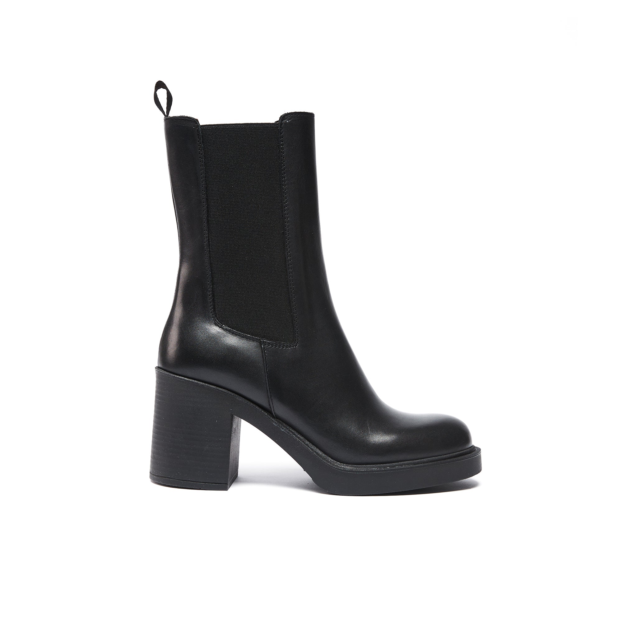 Botines Chelsea de tacón - Negro - Mujer