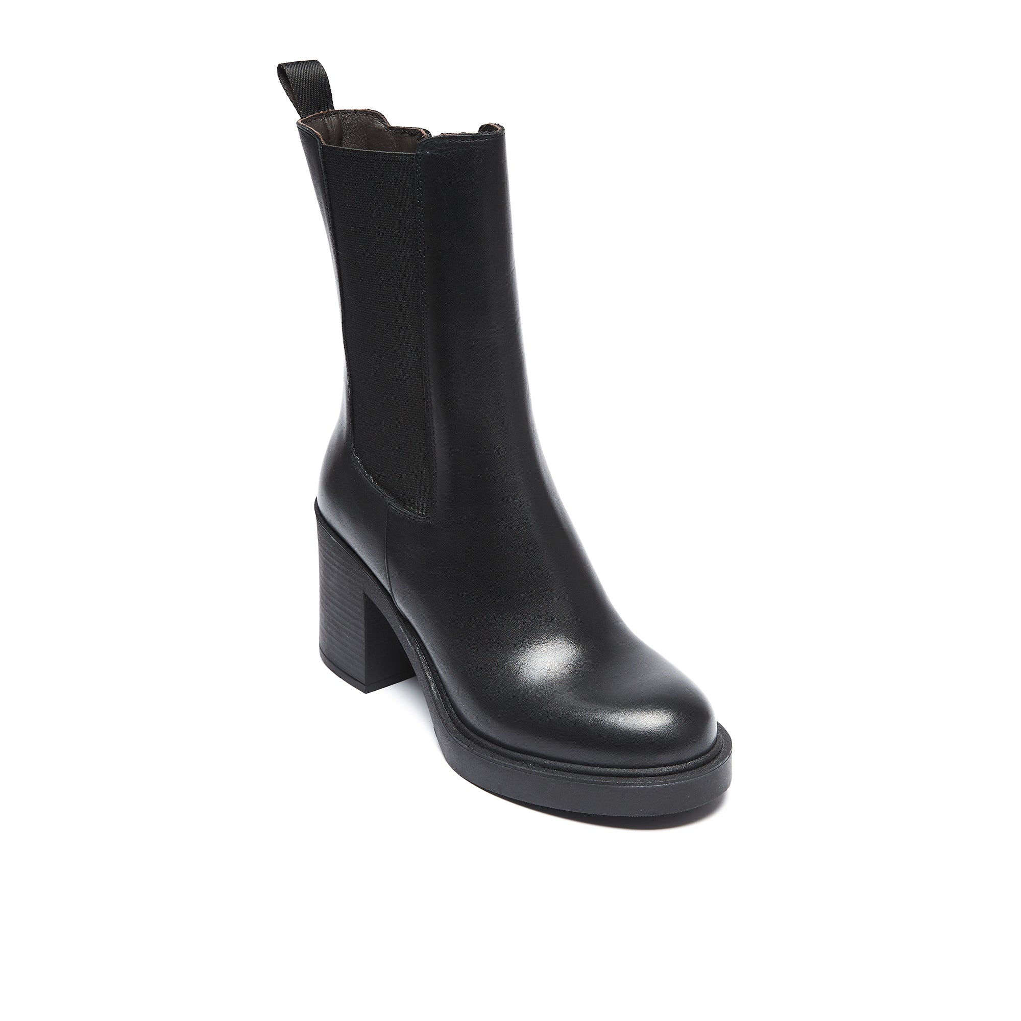 Botines Chelsea de tacón - Negro - Mujer