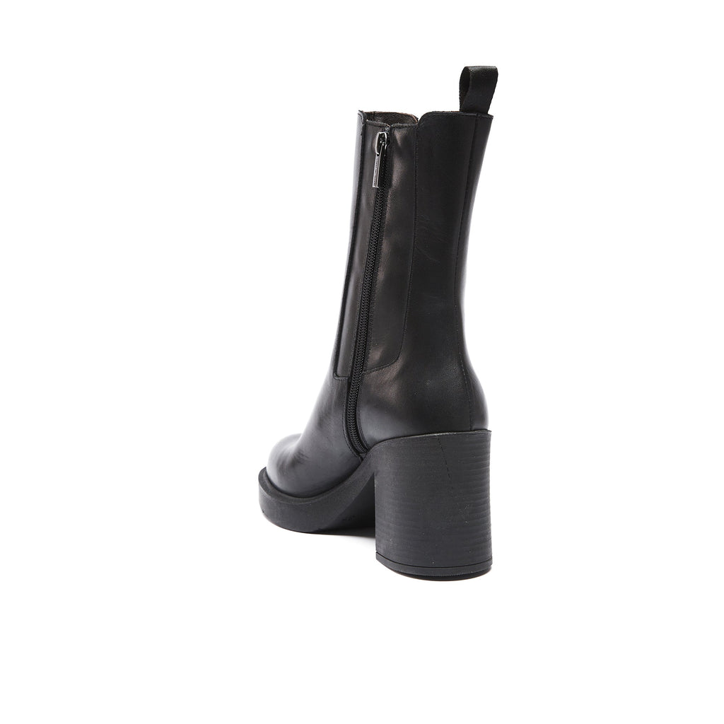 Botines Chelsea de tacón - Negro - Mujer