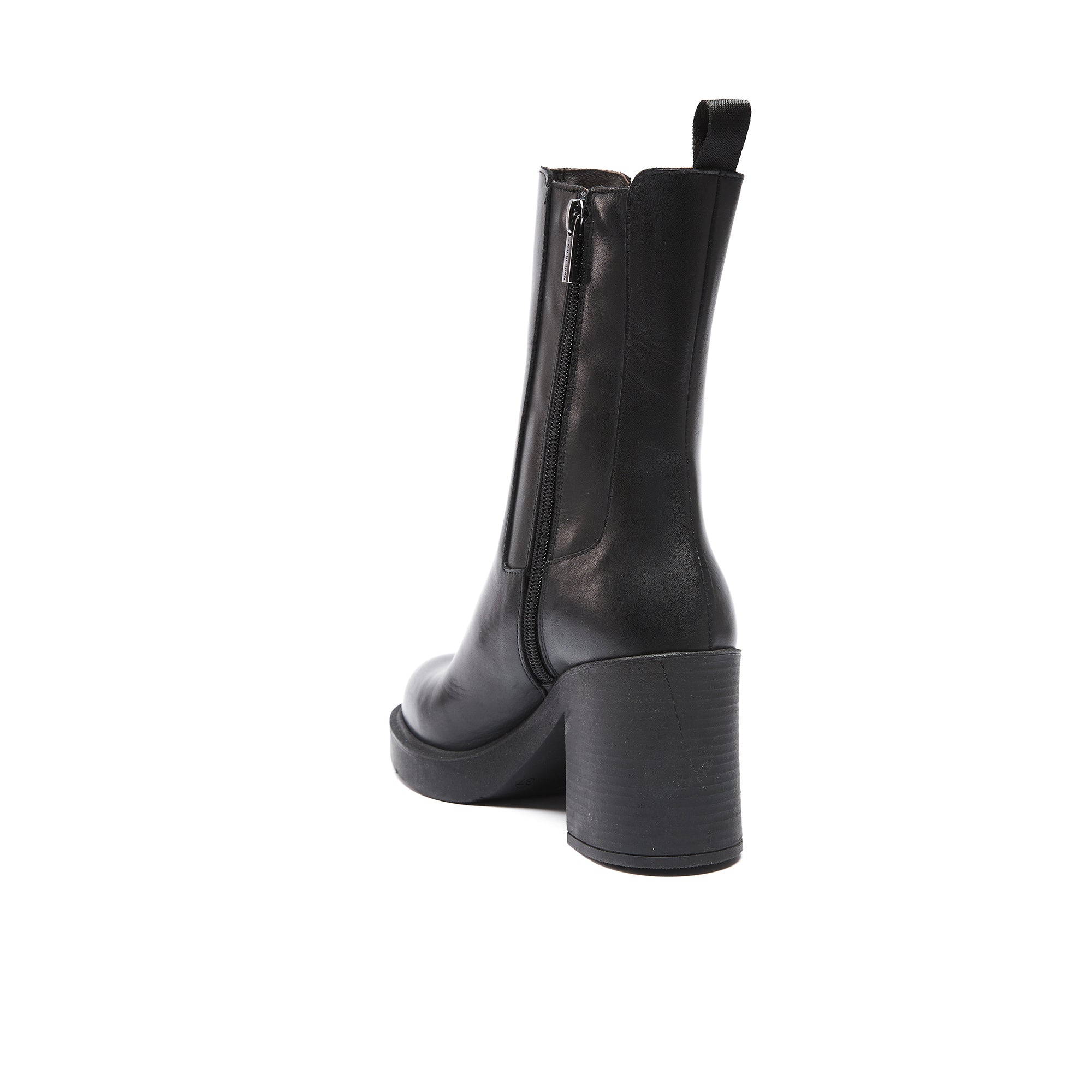 Botines Chelsea de tacón - Negro - Mujer