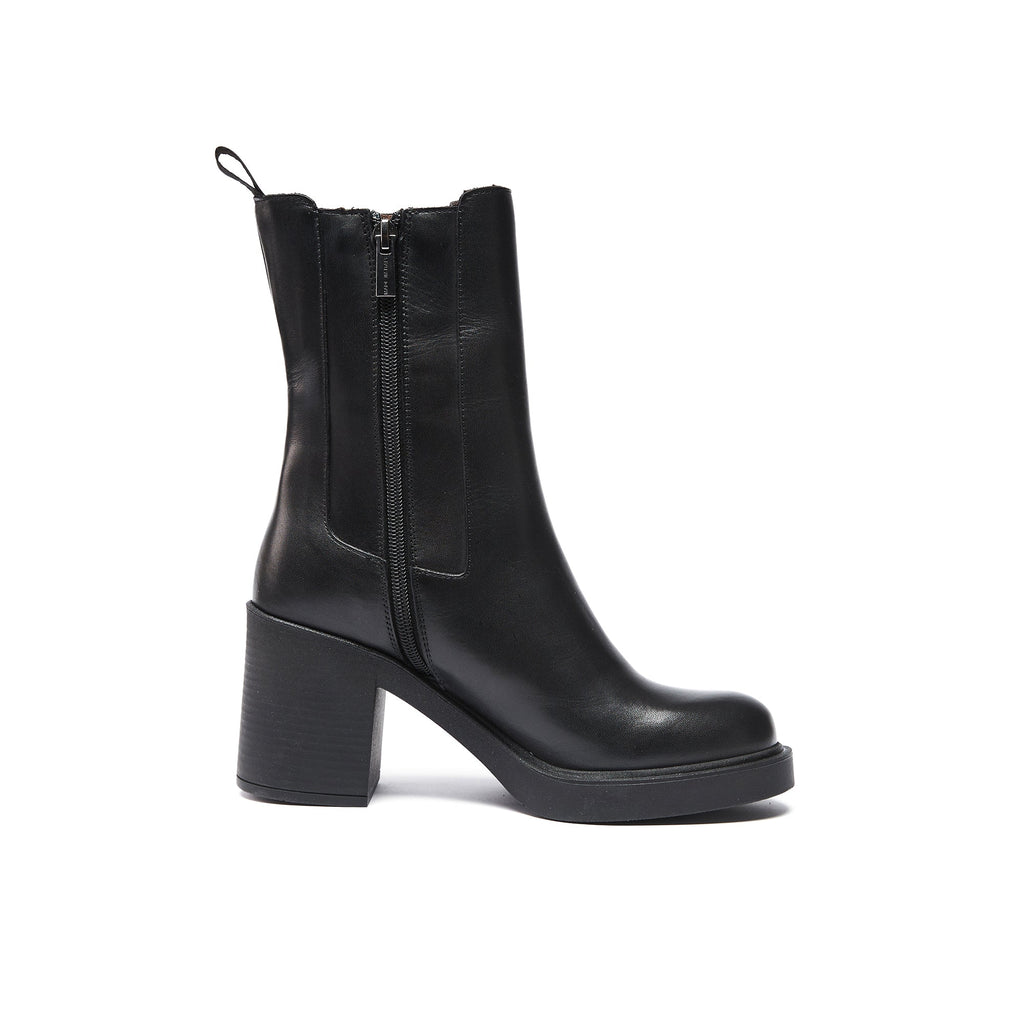 Botines Chelsea de tacón - Negro - Mujer