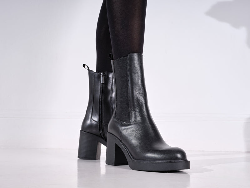 Bottines Chelsea À Talons - Noir - Femme