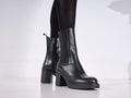 Botines Chelsea de tacón - Negro - Mujer