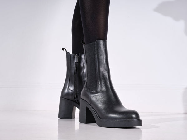 Bottines Chelsea À Talon - Noir - Femme