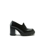 Mocasines De Tacón - Negro - Mujer