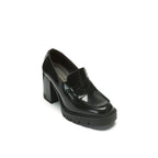 Mocasines De Tacón - Negro - Mujer