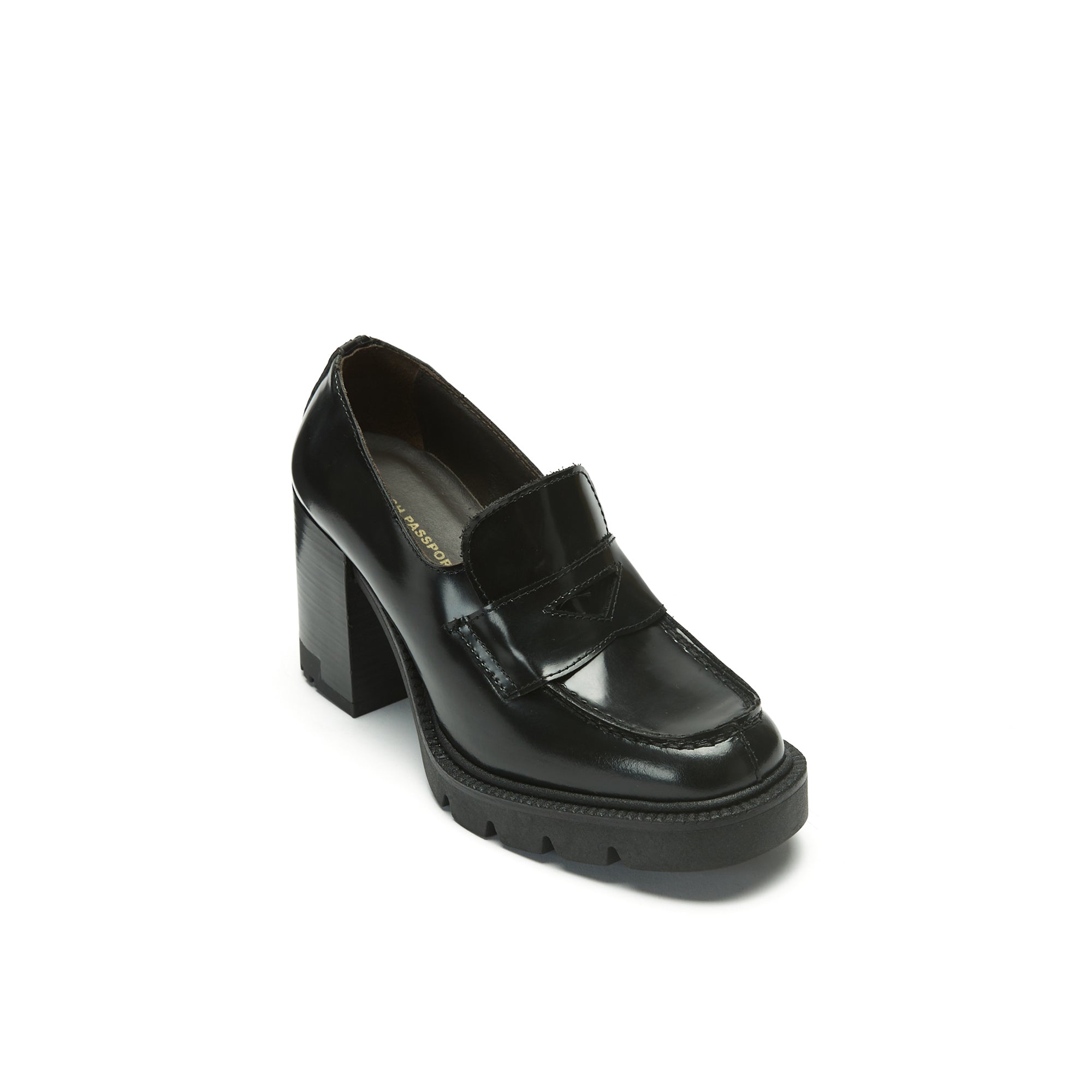 Mocasines De Tacón - Negro - Mujer