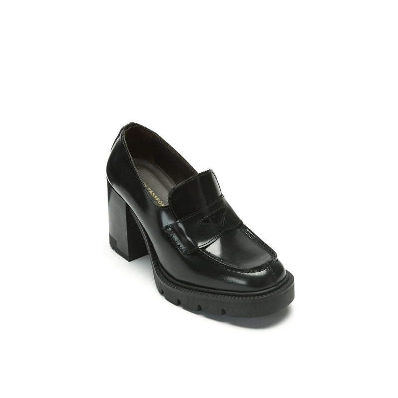 Heeled Loafers - Black - Women