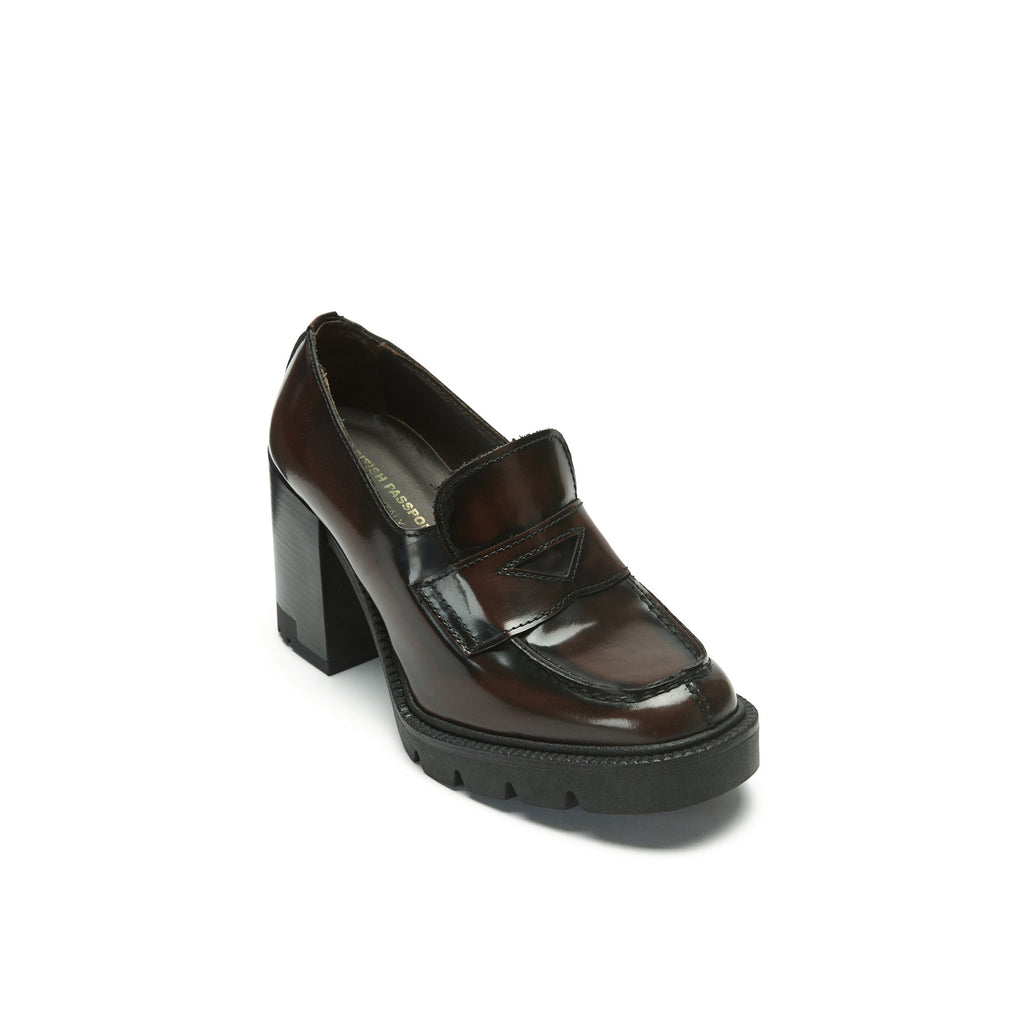 Heeled Loafers - Bordeaux - Women