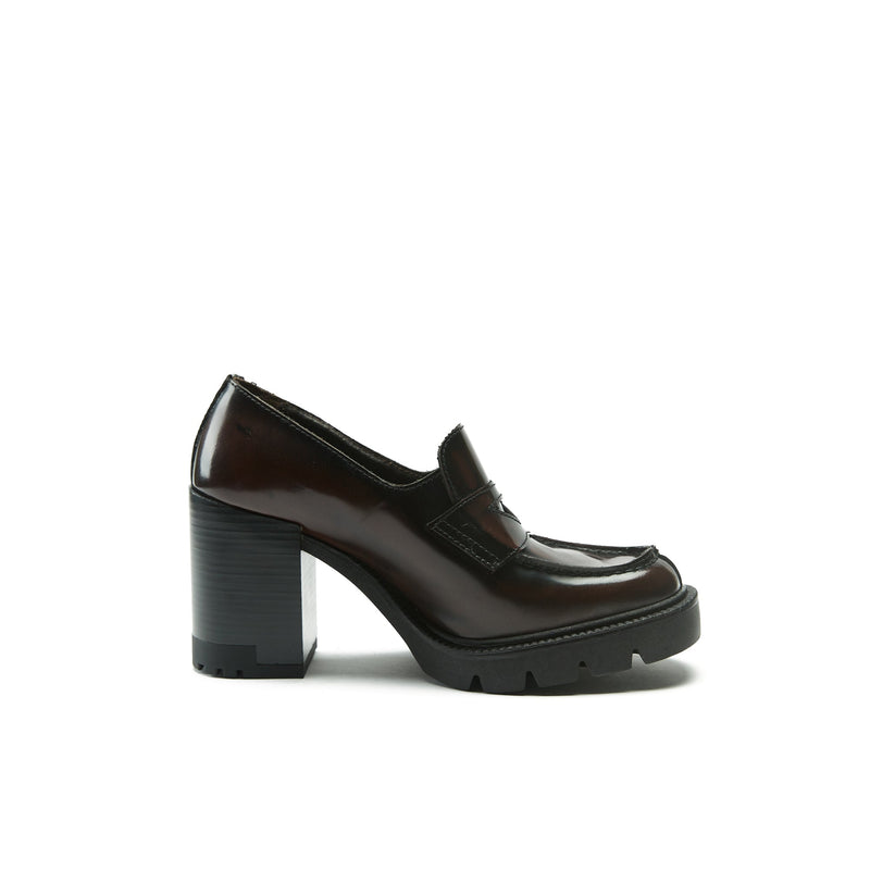 Mocassins À Talon - Bordeaux - Femme