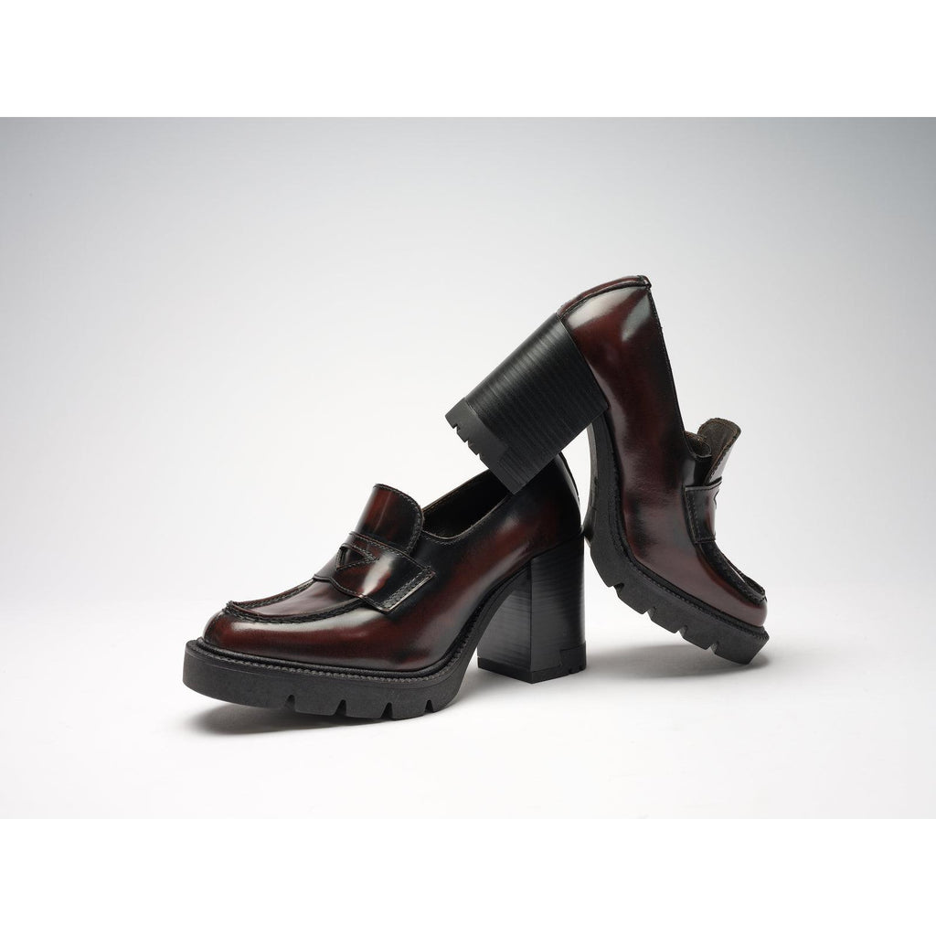 Heeled Loafers - Bordeaux - Women
