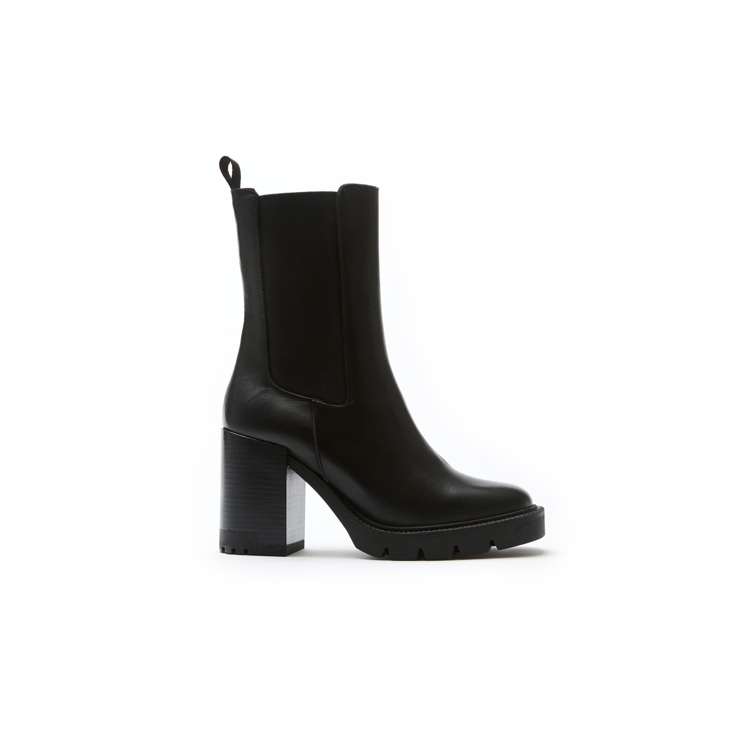 Boots Chelsea À Talon - Noir - Femme