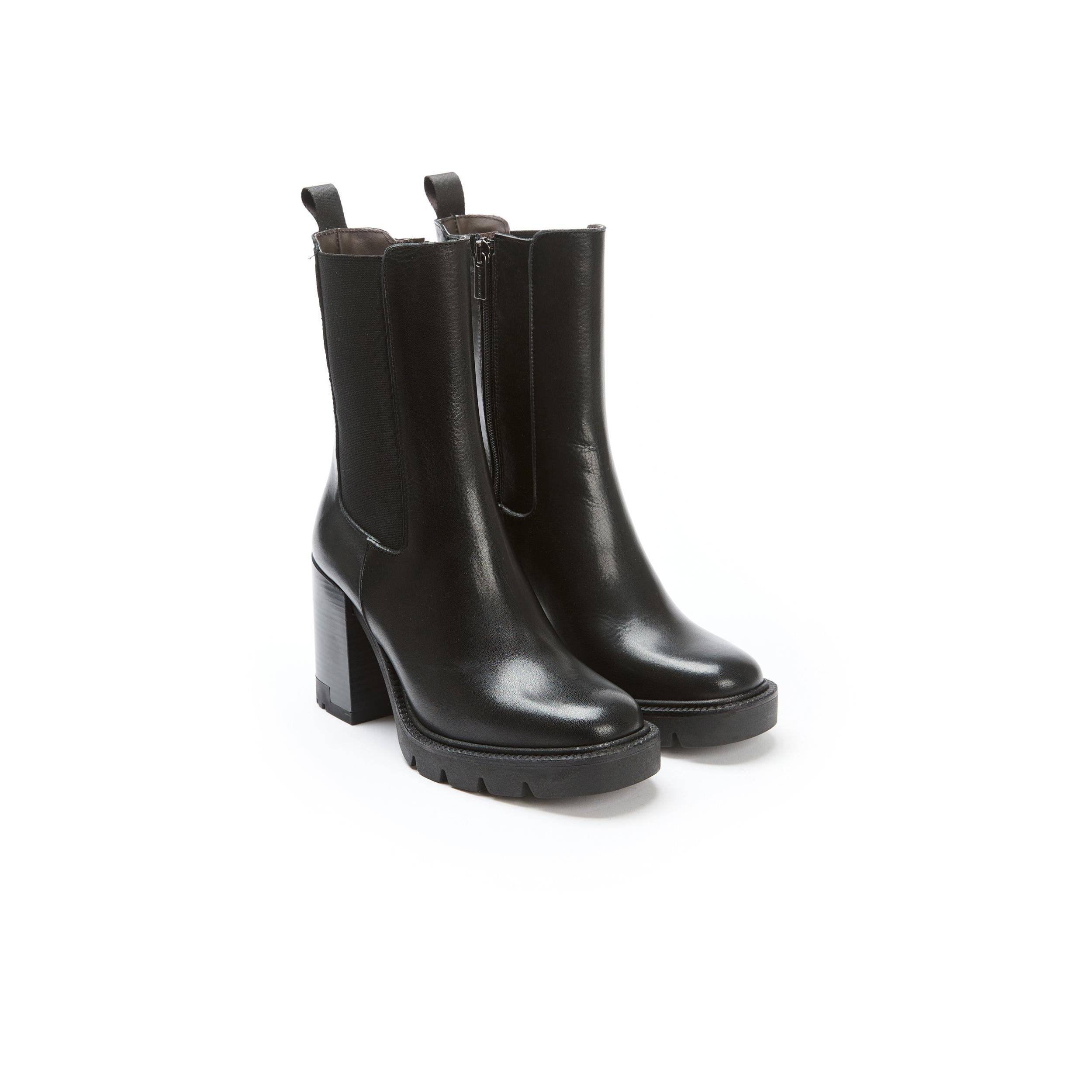 Boots Chelsea À Talon - Noir - Femme