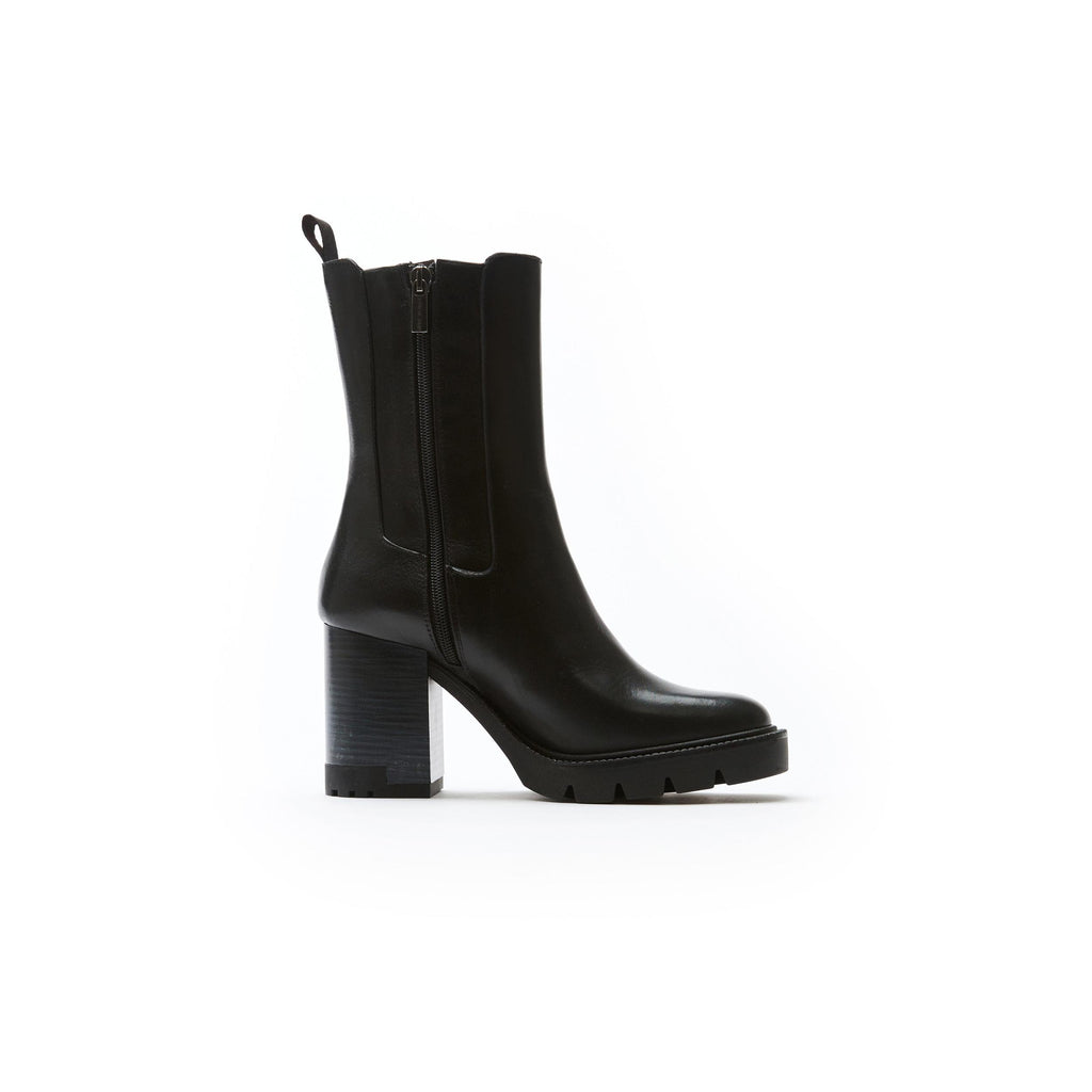 Boots Chelsea À Talon - Noir - Femme
