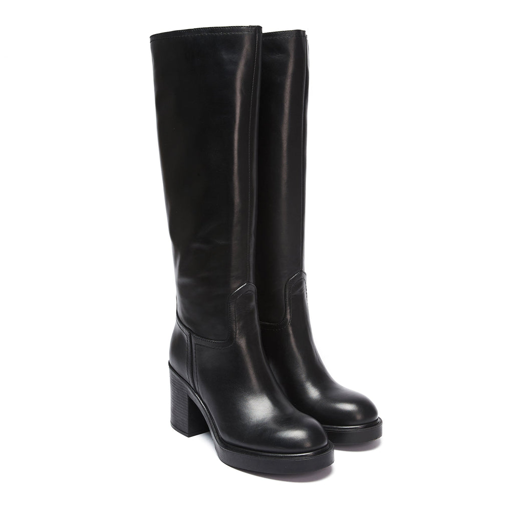 Botín Tubular de Tacón Alto - Negro - Mujer