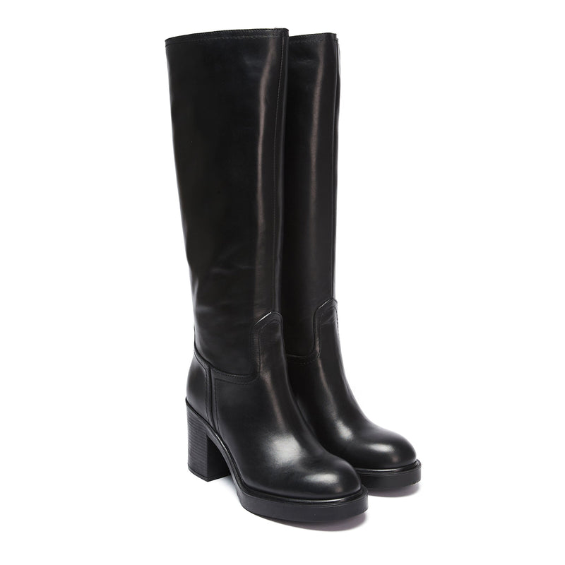 British Passport - Tubular High Heel Ankle Boot - Black - Women