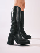 British Passport - Tubular High Heel Ankle Boot - Black - Women