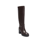 High-Heel Tubular Boots - Dark Brown - Women