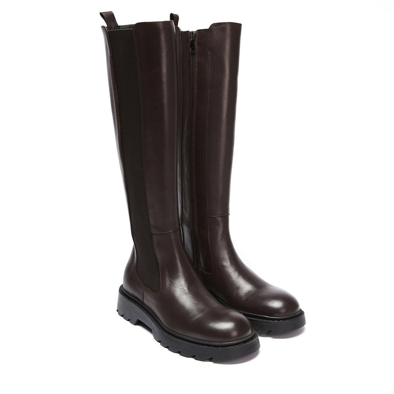 British Passport - High Boots - Dark Brown - Women
