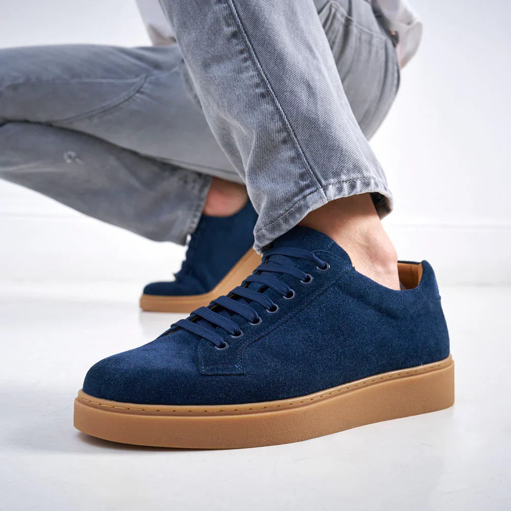 Lace-Up Trainers - Navy Blue - Men's