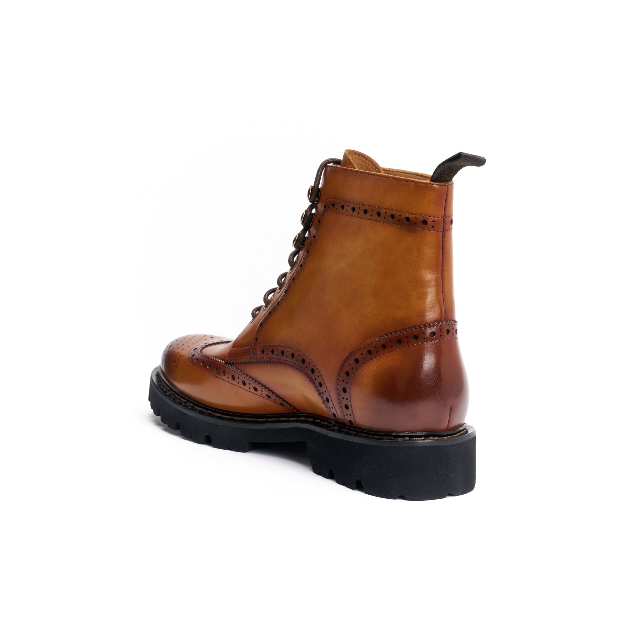 Botines Derby con puntera perforada - Marrón claro - Hombre