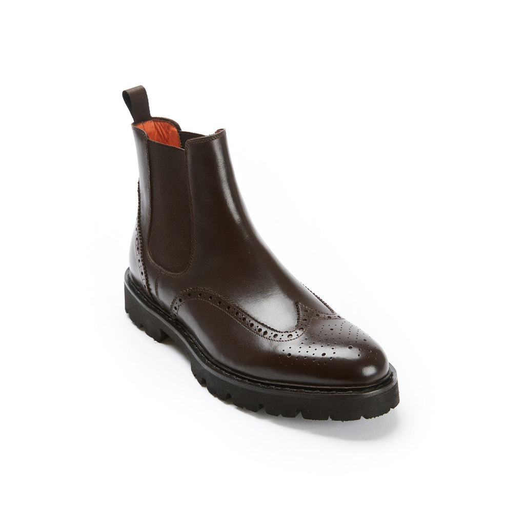Wingtip Chelsea Boots - Dark Brown - Men