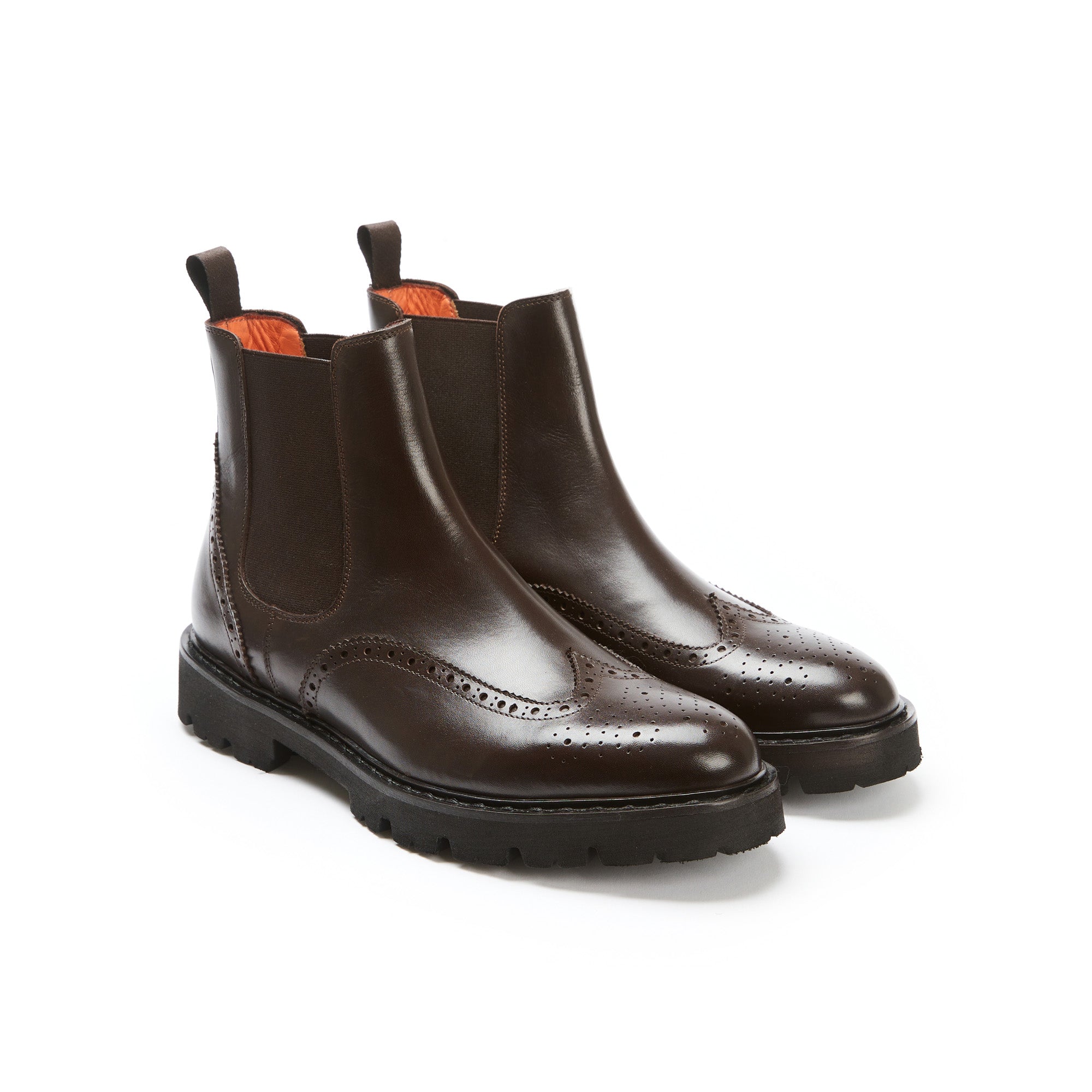 Wingtip Chelsea Boots - Dark Brown - Men