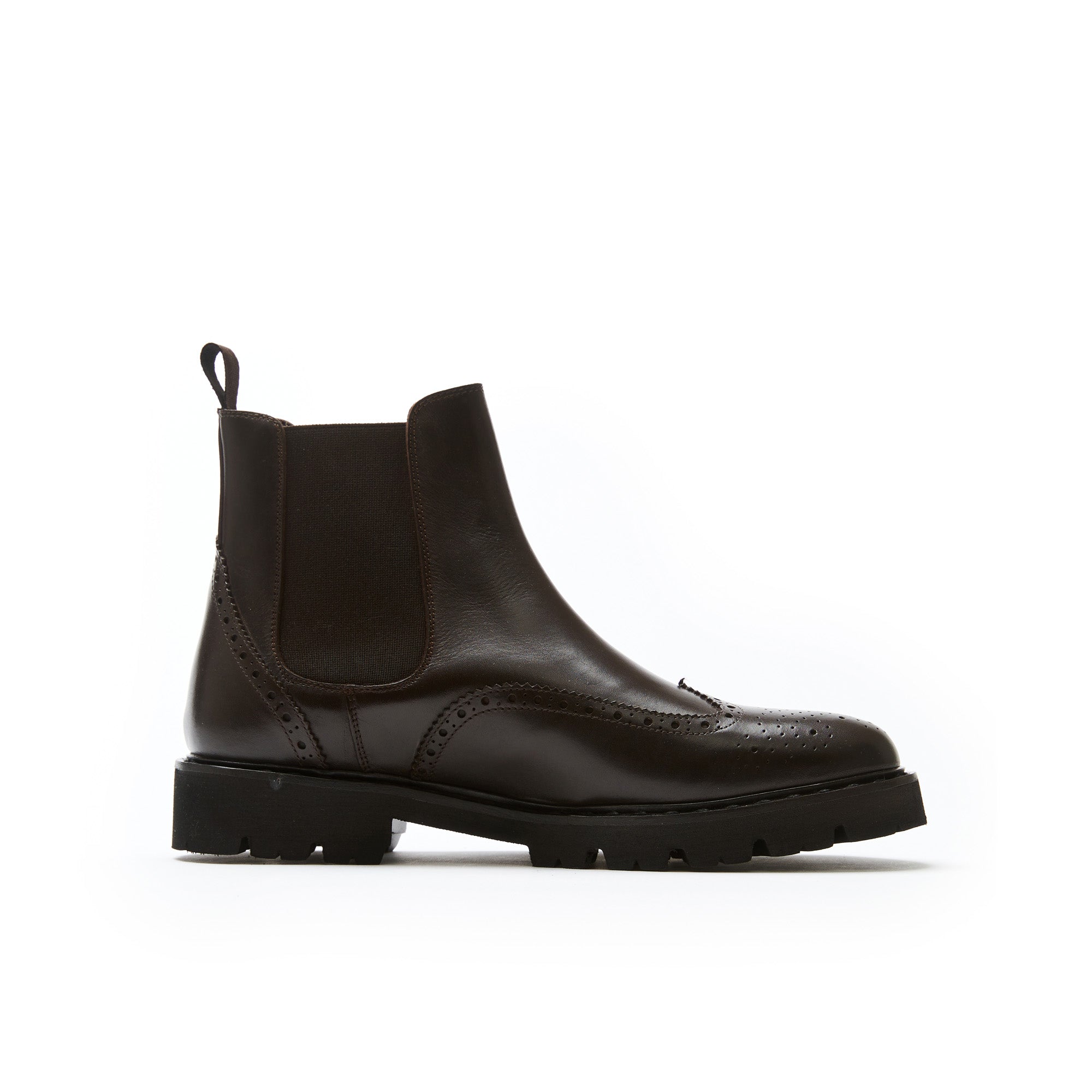 Wingtip Chelsea Boots - Dark Brown - Men
