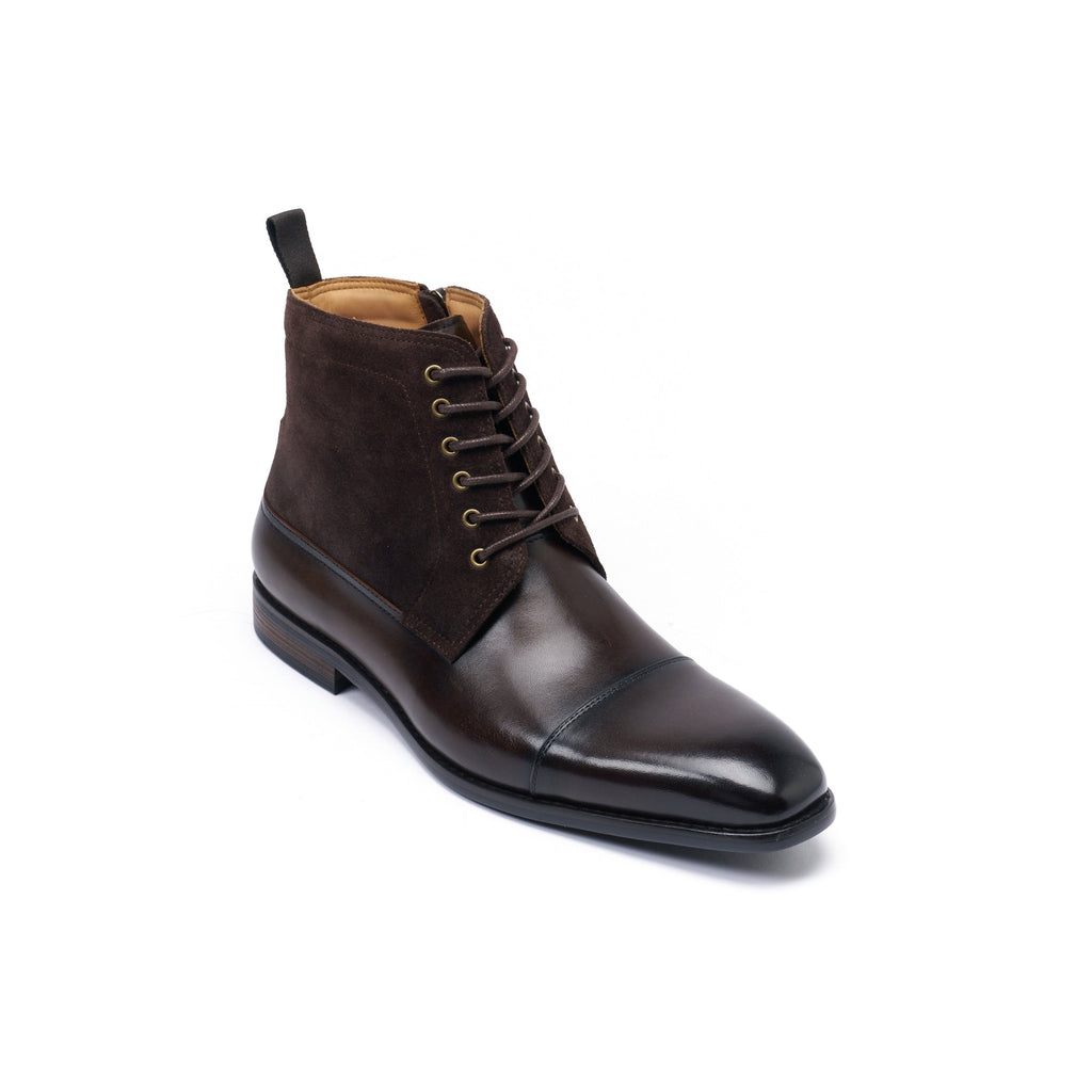 Straight-Cap Derby Ankle Boots - Dark Brown - Men
