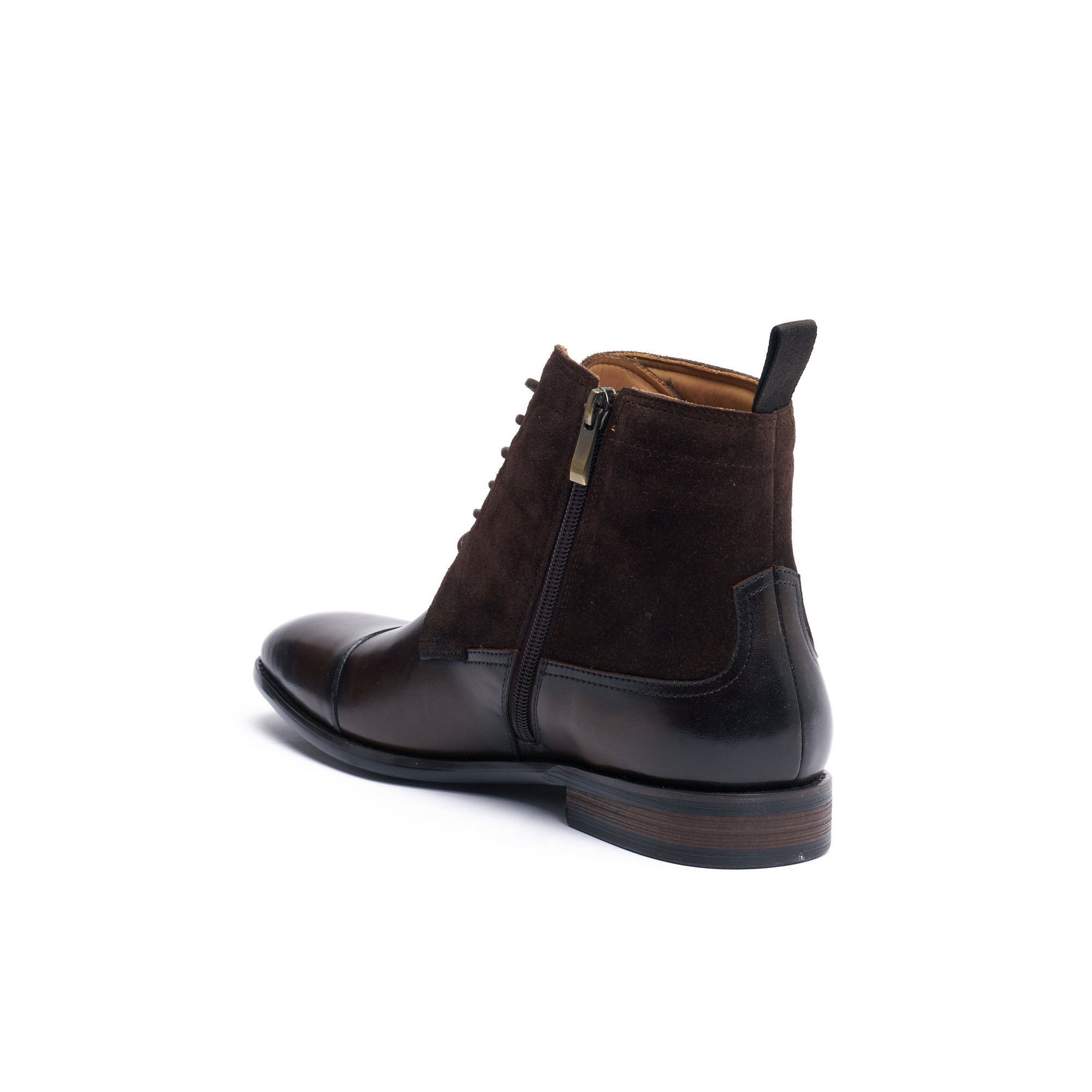 Straight-Cap Derby Ankle Boots - Dark Brown - Men