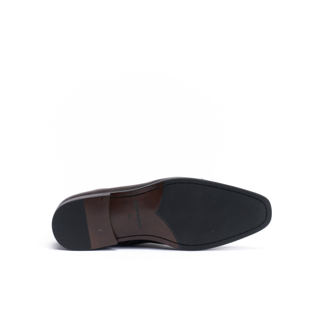Botines Derby Con Capucha Recta - Marrón Oscuro - Hombre