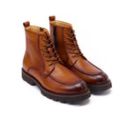 Apron Derby Ankle Boots - Light Brown - Men