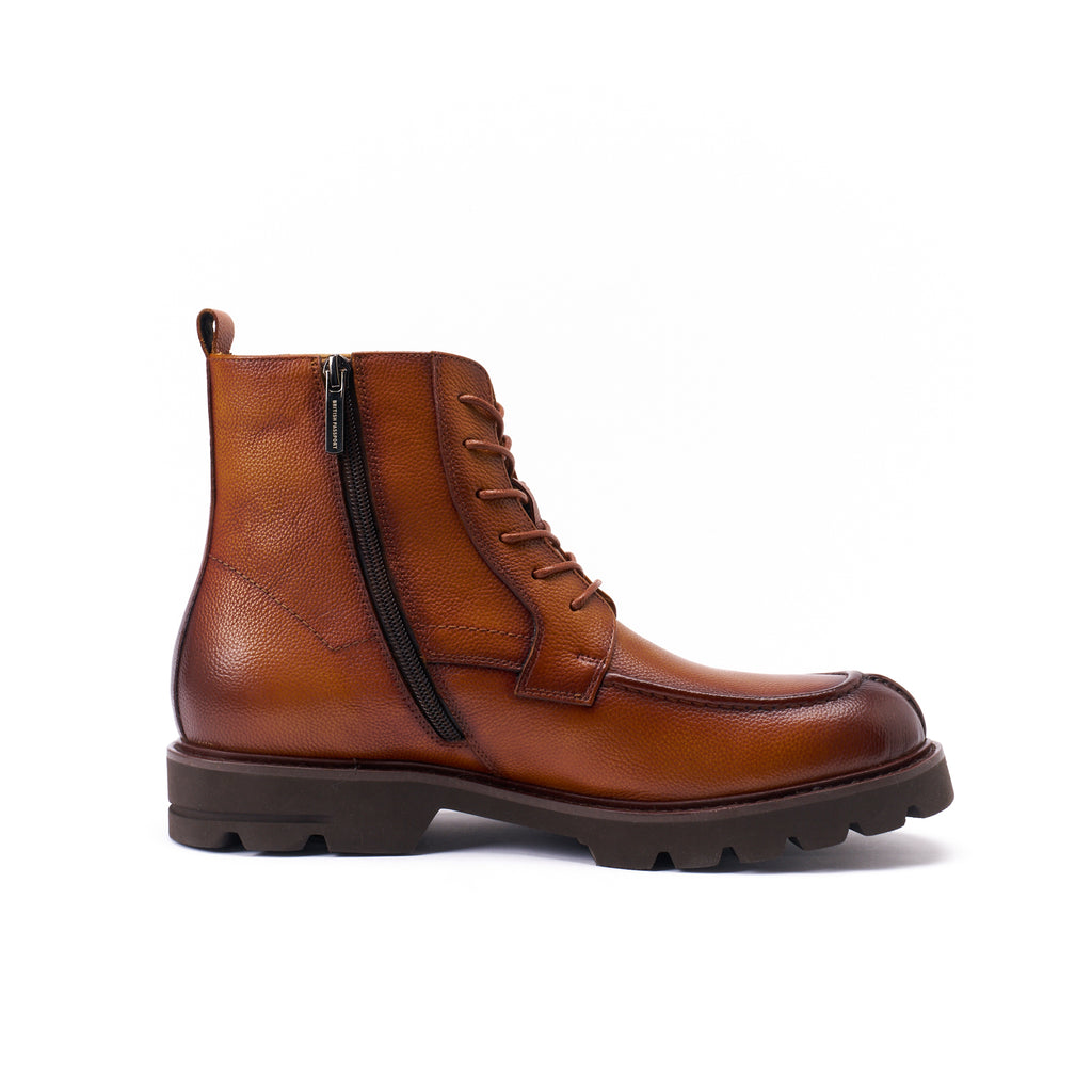 Apron Derby Ankle Boots - Light Brown - Men
