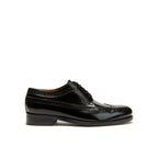 Long Brogue-Toe Derby Shoes - Black - Men